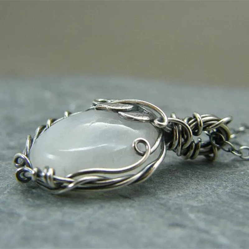 Mystery Fairy Leaf Moonstone Necklace