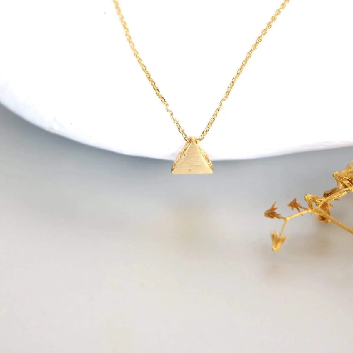 Necklace Set, Gold And Rhodium Triangle Charm, Rhodium And Gold Dipped Necklace, Minimalist Necklace, Gift Necklace (SS99/100)