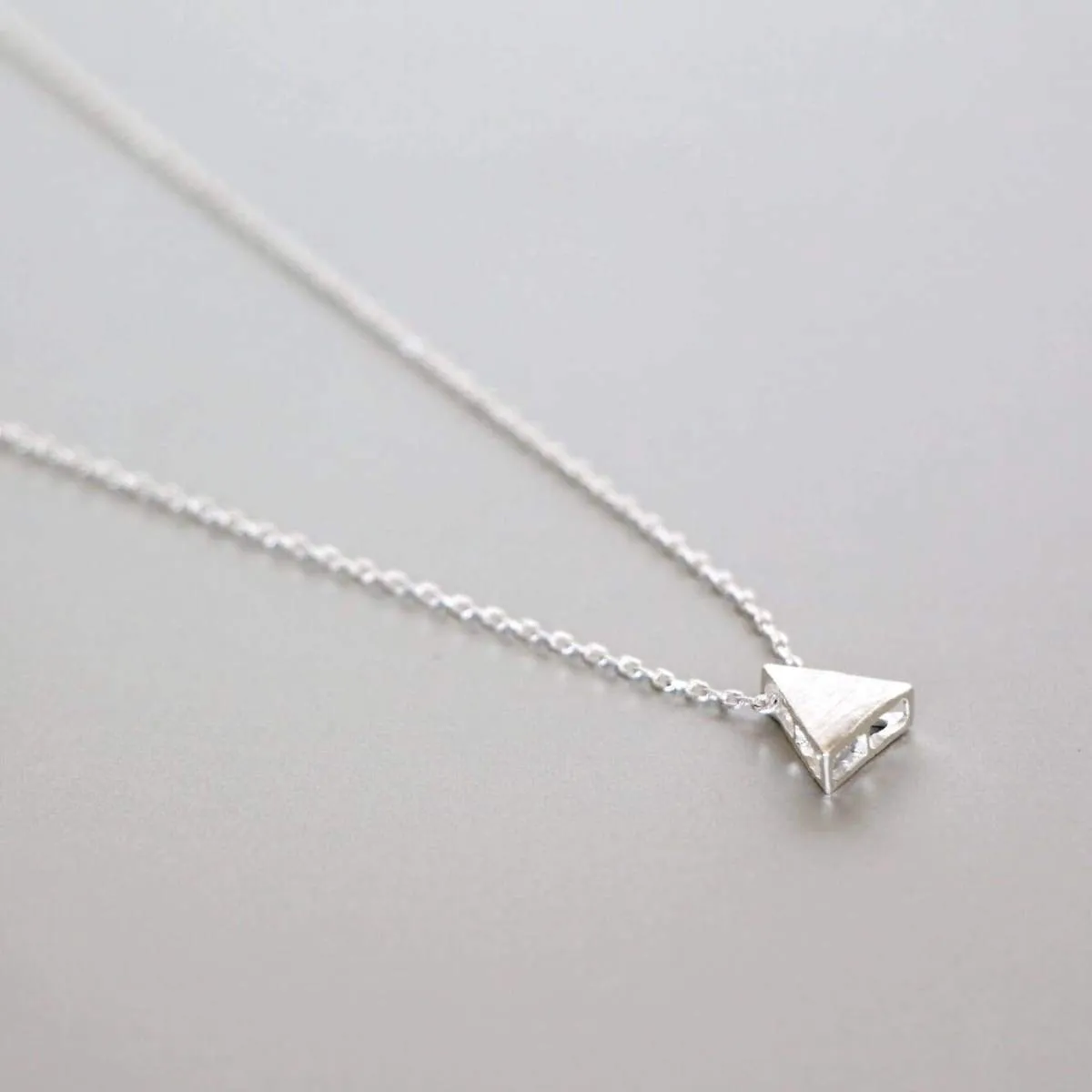 Necklace Set, Gold And Rhodium Triangle Charm, Rhodium And Gold Dipped Necklace, Minimalist Necklace, Gift Necklace (SS99/100)