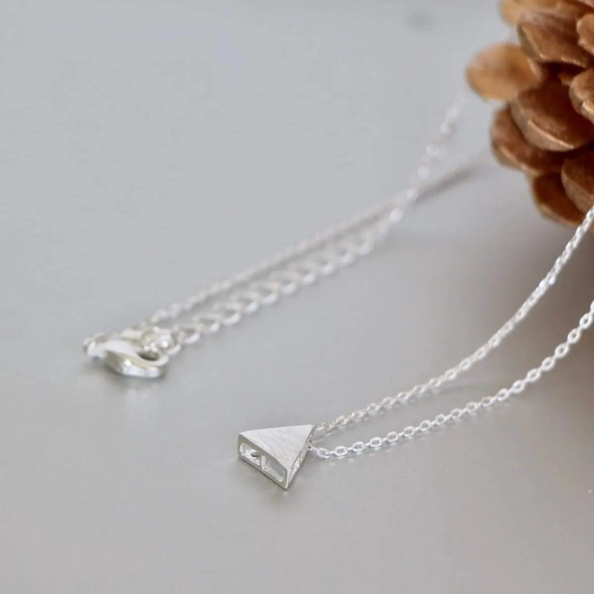 Necklace Set, Gold And Rhodium Triangle Charm, Rhodium And Gold Dipped Necklace, Minimalist Necklace, Gift Necklace (SS99/100)