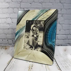 NEW! Josh 5 x 7 Frame in Black, White and Blue and Tan by Grant-Noren Frames