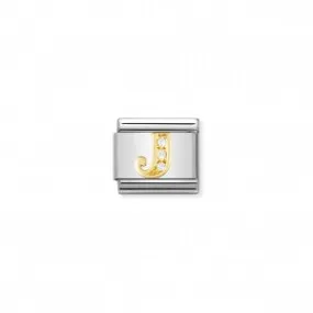 Nomination LINK COMPOSABLE CLASSIC LETTERA J IN ORO E PIETRE 030301/10