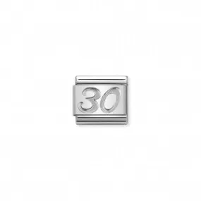 Nomination LINK COMPOSABLE CLASSIC NUMERO 30 IN ARGENTO 330101/22