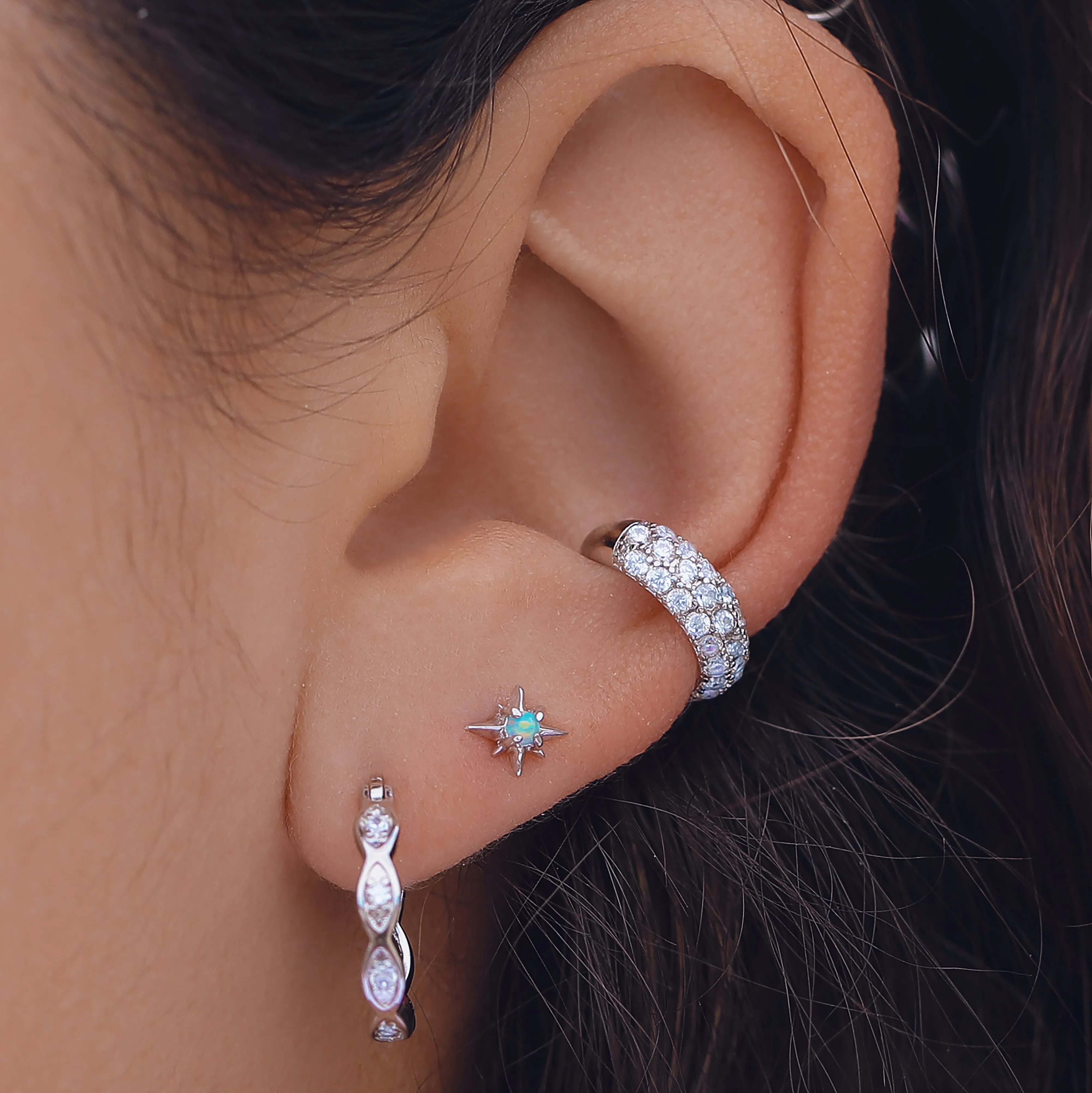 Opal Star Earrings