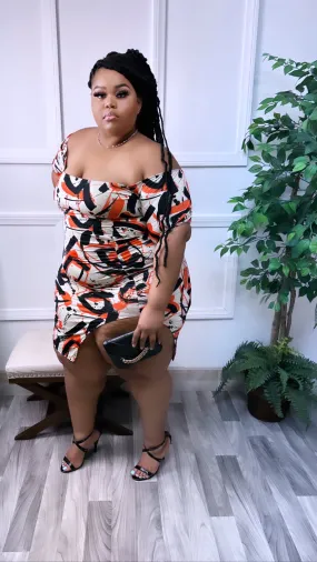 Orange & Black Sade   Size Dress