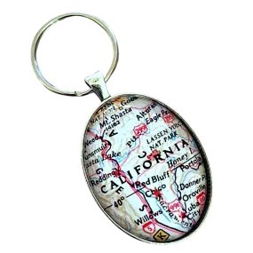 Oval Map Keychain