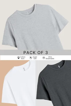 Pack 3 - Dark Grey, Light Grey & White - Classic Crew