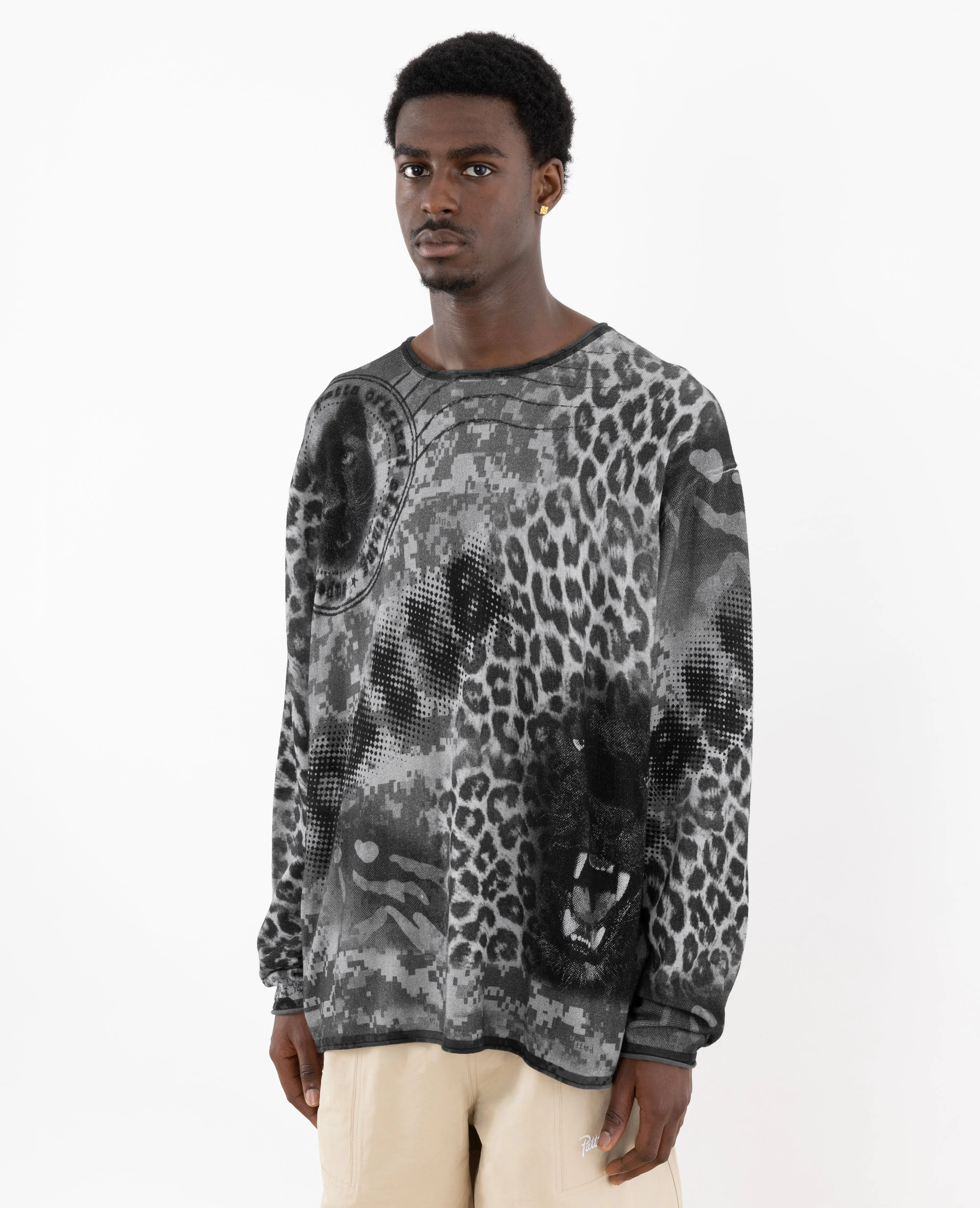 Patta Jungle Knitted Longsleeve T-Shirt (Multi/Grayscale)