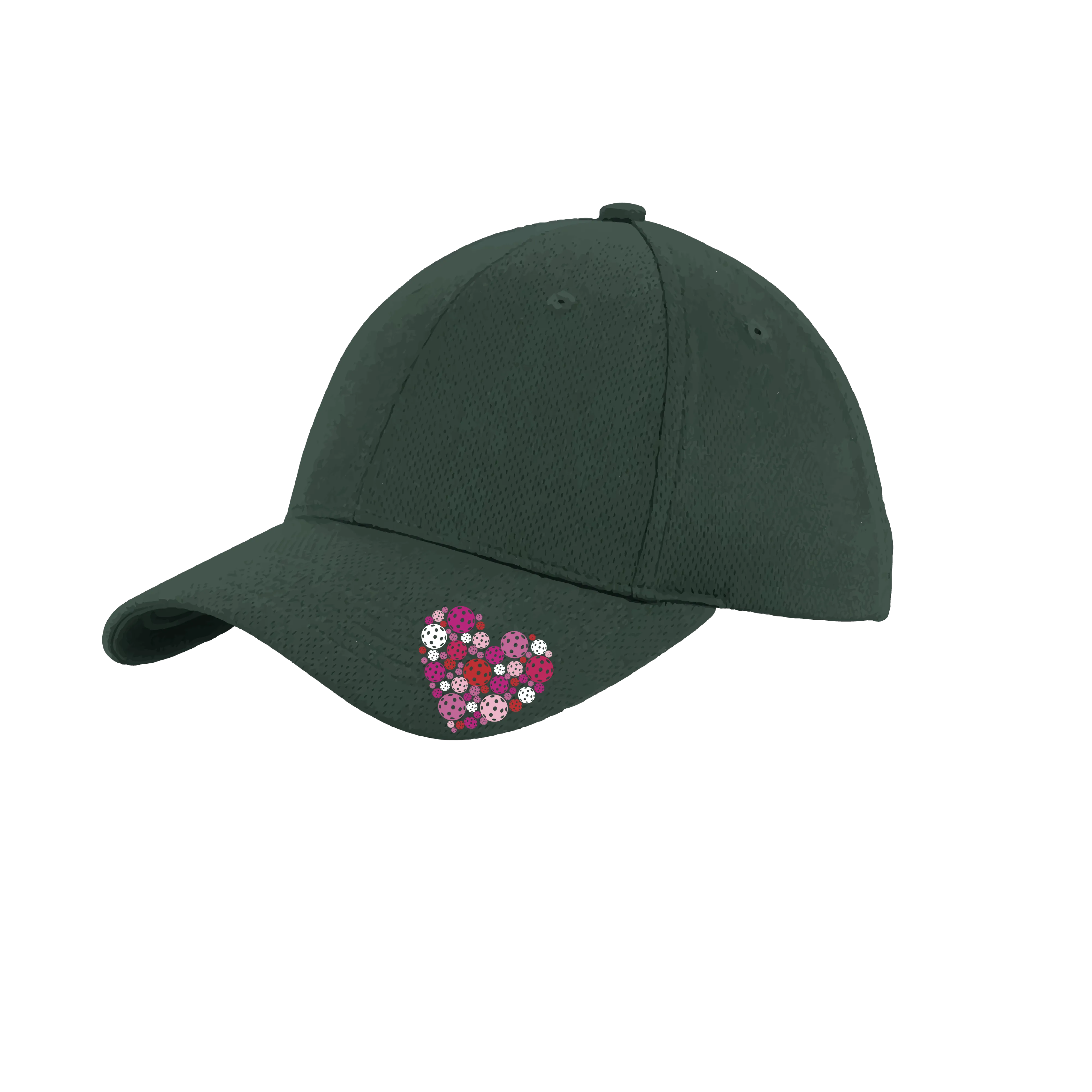 Pickleball Heart (Customizable) | Pickleball Hat | Moisture-Wicking 100% Polyester