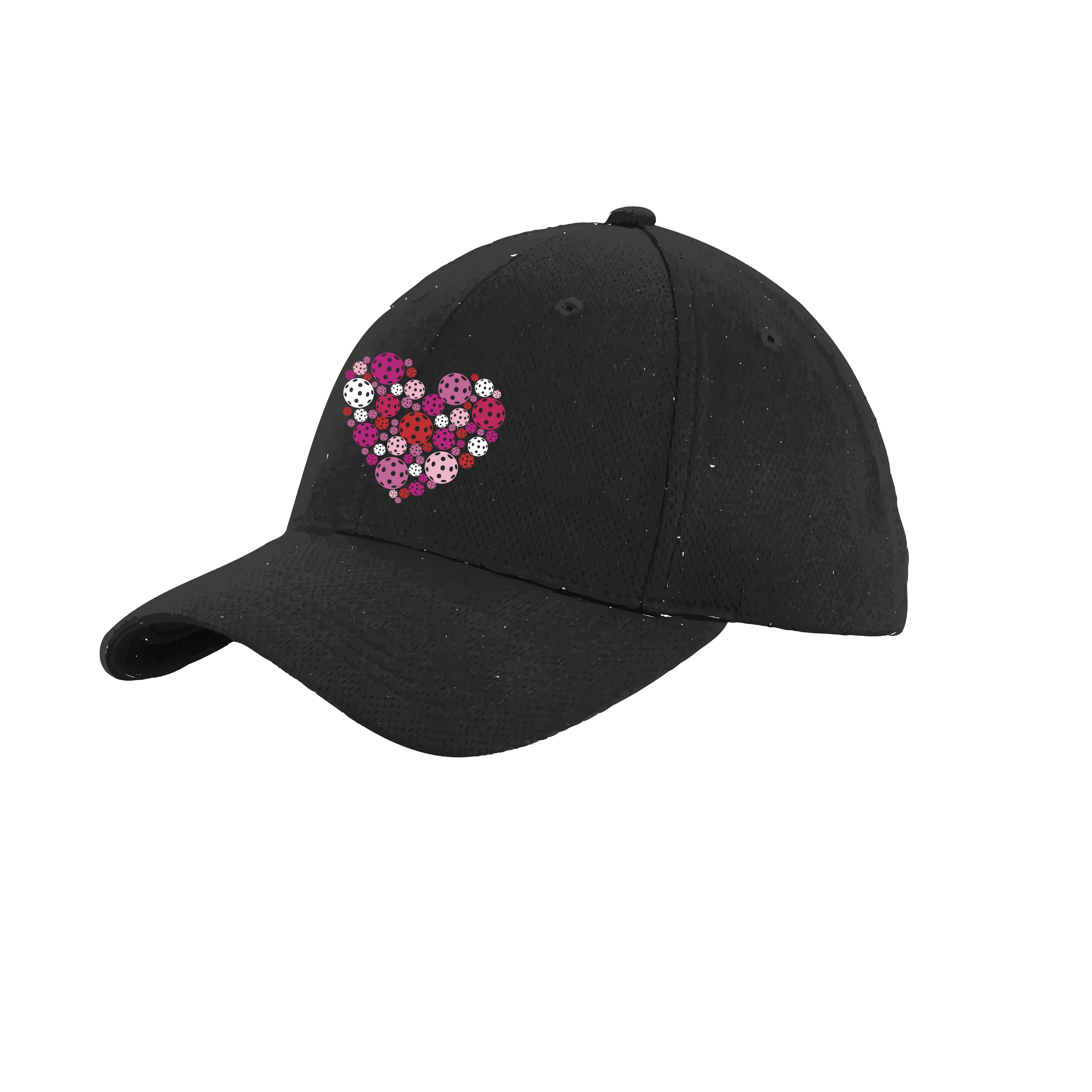 Pickleball Heart (Customizable) | Pickleball Hat | Moisture-Wicking 100% Polyester