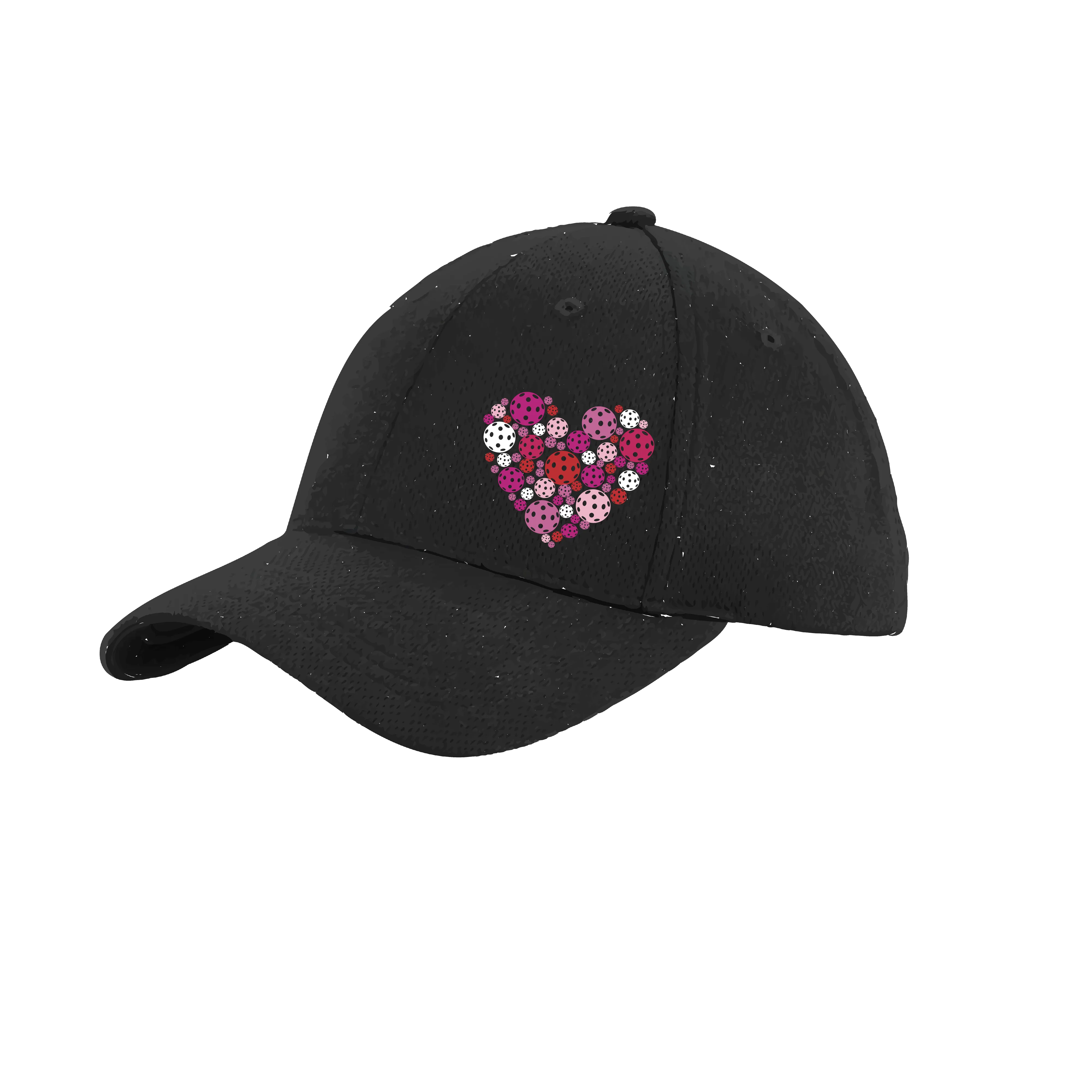 Pickleball Heart (Customizable) | Pickleball Hat | Moisture-Wicking 100% Polyester