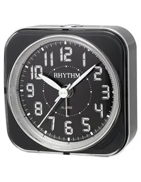 Rhythm Nightbright 826 Alarm Clock with Snooze Function & LED Light - Black Dial