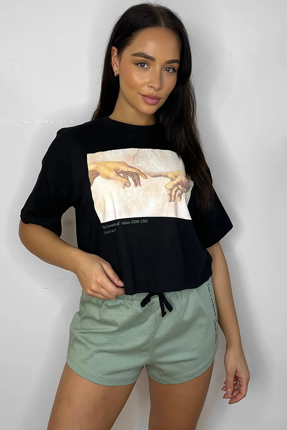 Touch Print Shorts And Tee Set