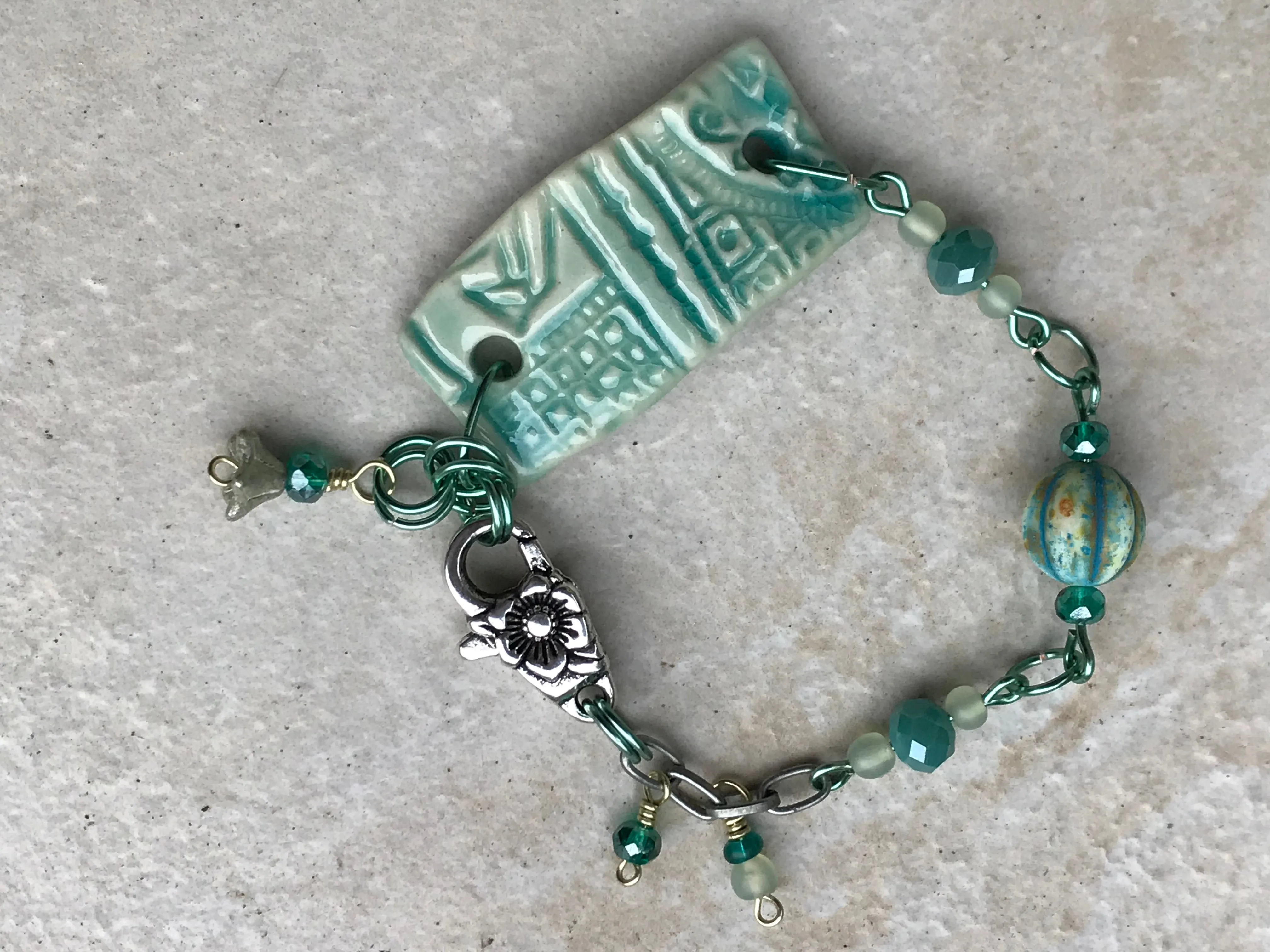 Turquoise Beaded Bracelet with Silver Accents