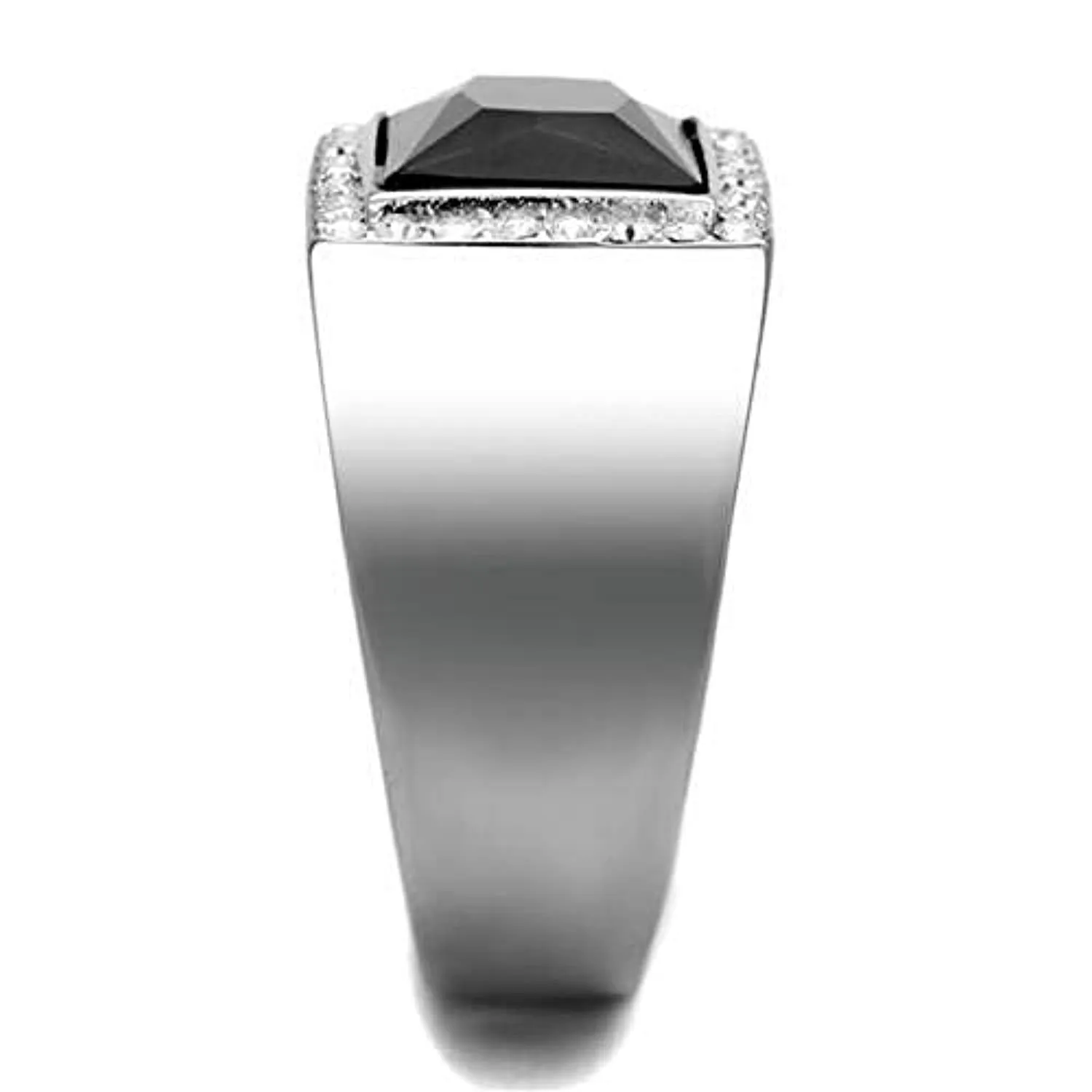 WildKlass Stainless Steel Ring High Polished (no Plating) Men Synthetic Jet