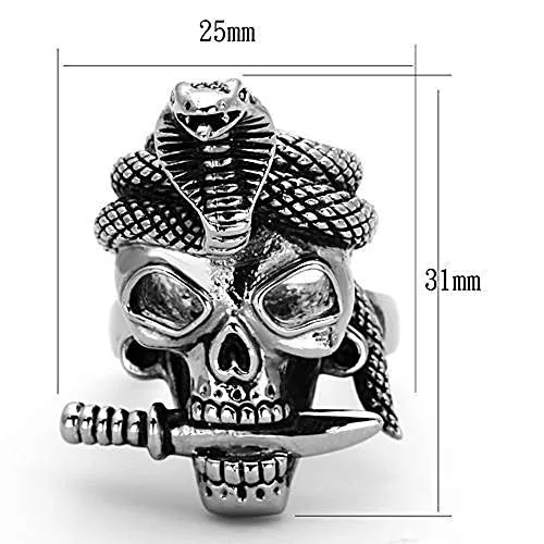 WildKlass Stainless Steel Skull Ring High Polished (no Plating) Men Epoxy Jet