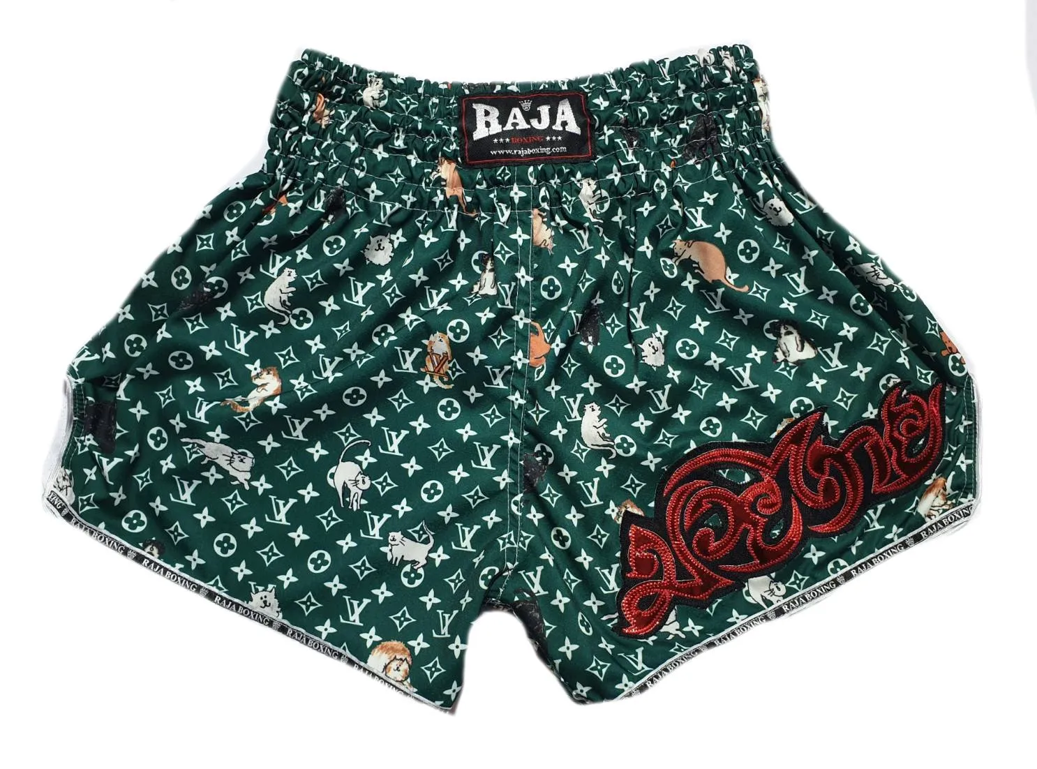 泰拳褲 Muay Thai Shorts: Raja Green Lux R22